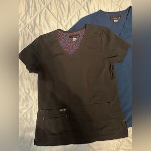 Koi Black and Blue Scrub Tops